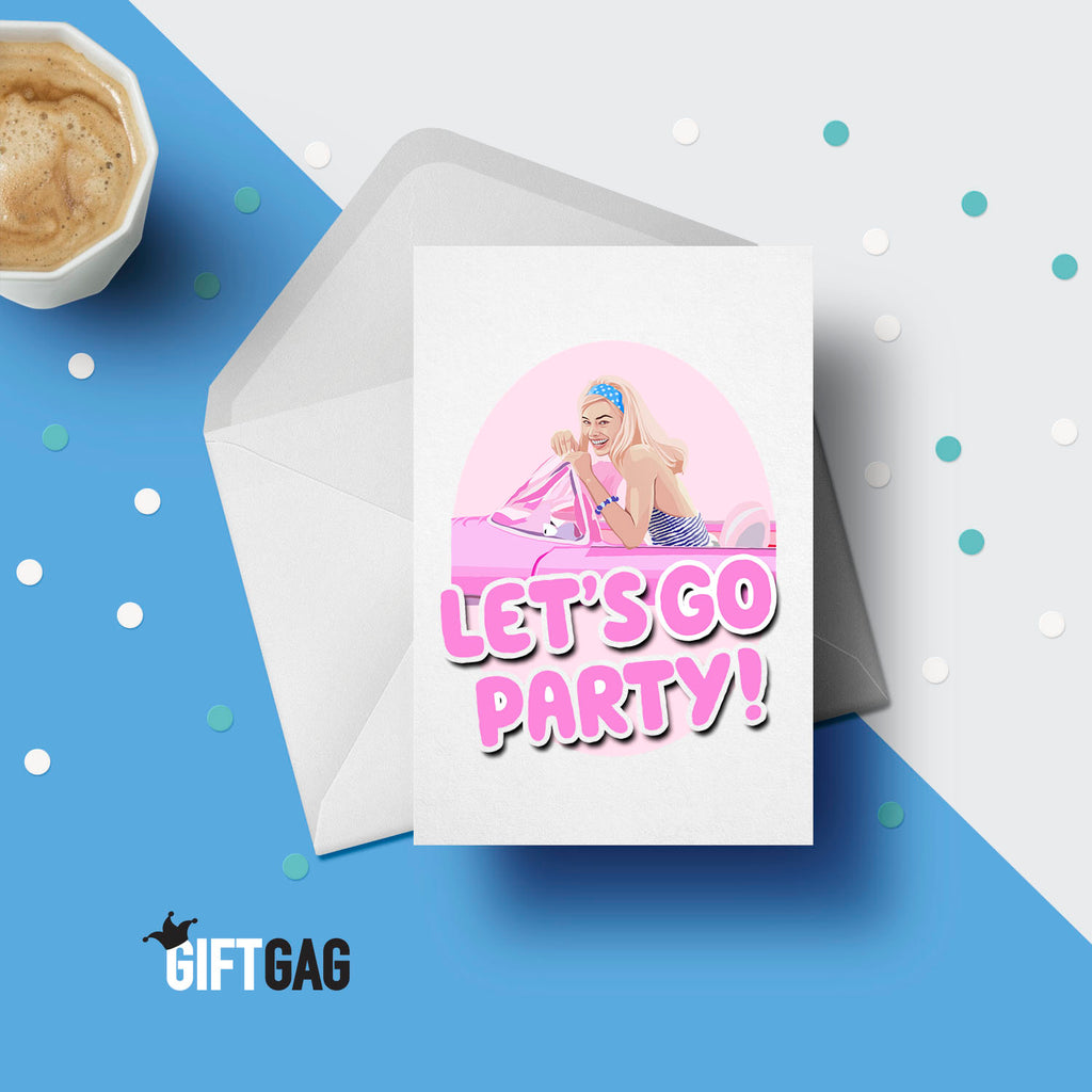 Lets Go Party Barbie Movie Art Birthday Greeting Card