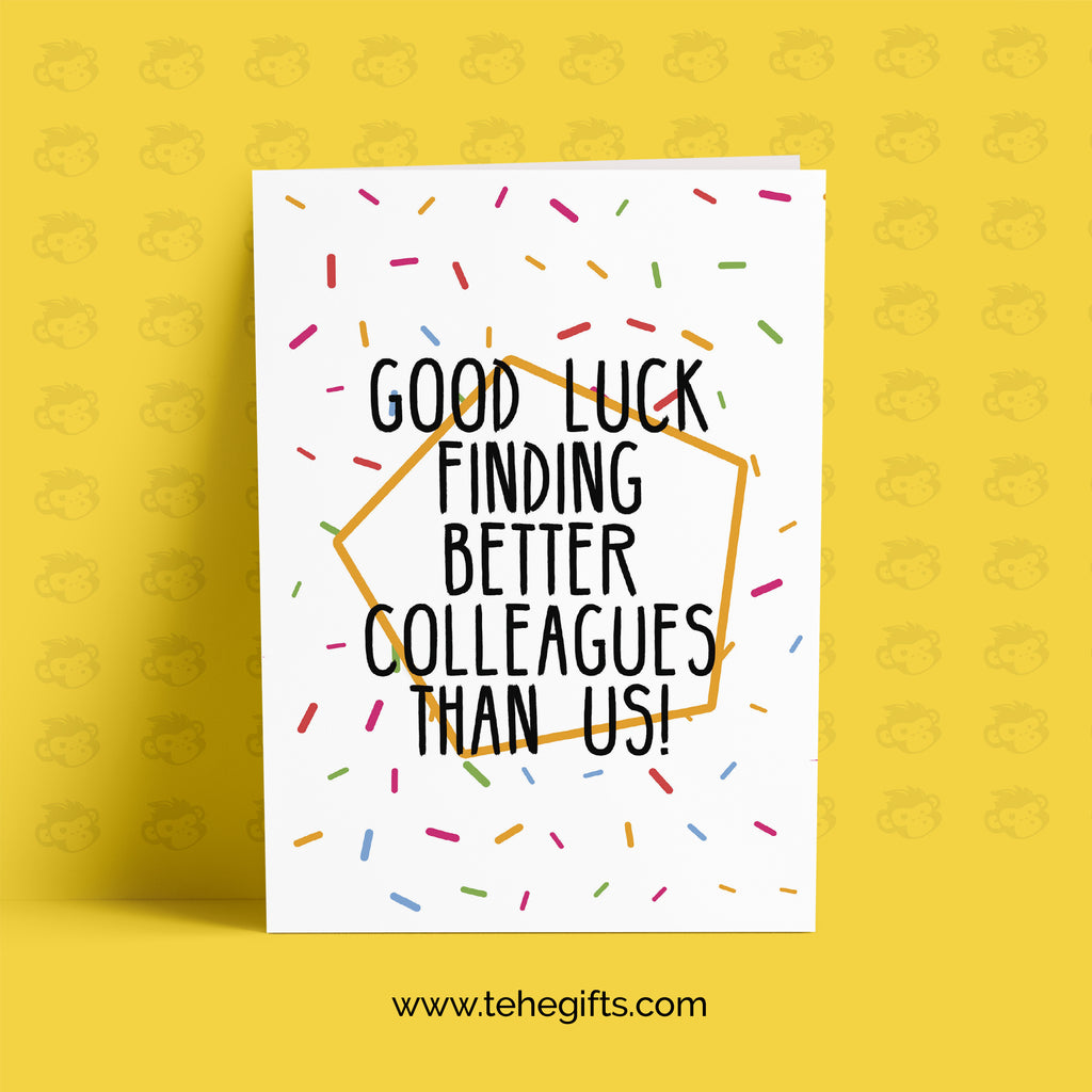 Funny Leaving Card For New Job Office Work Colleagues Co-Workers Greeting Card TeHe Gifts UK