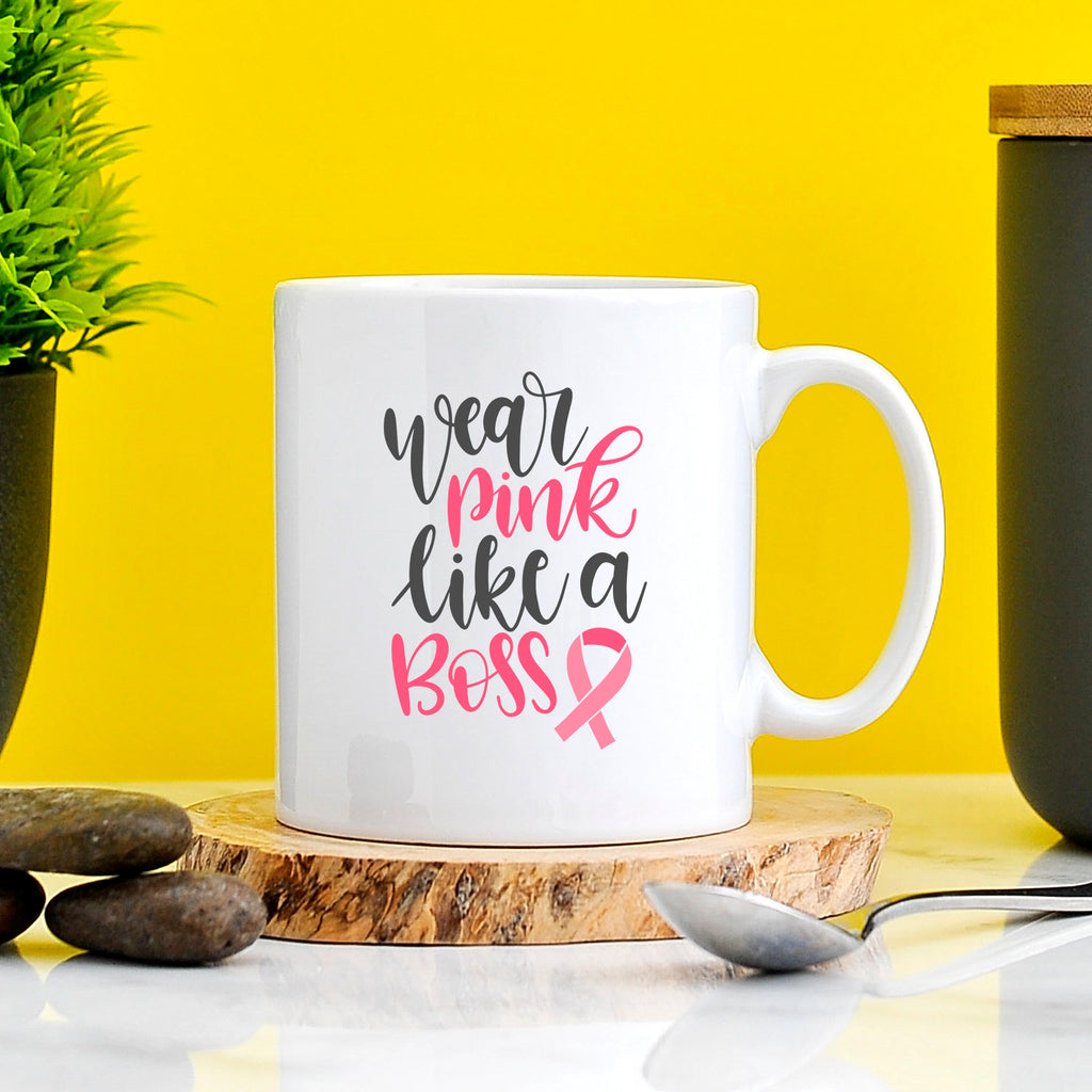 Wear Pink Like A Boss Mug | Gift For Girls |  Wear Pink | Like A Boss | Gift For Her | Gift For Girlfriend | Besty Gift | Pink Quote TeHe Gifts UK