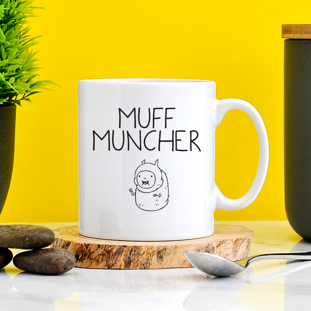 Muff Muncher Mug | Profanity Gifts | Rude Mugs | Gift For Lesbian | Gay Gifts | Vagina | Vag | Funny Gifts | Made Me LOL | Funny Vagina TeHe Gifts UK