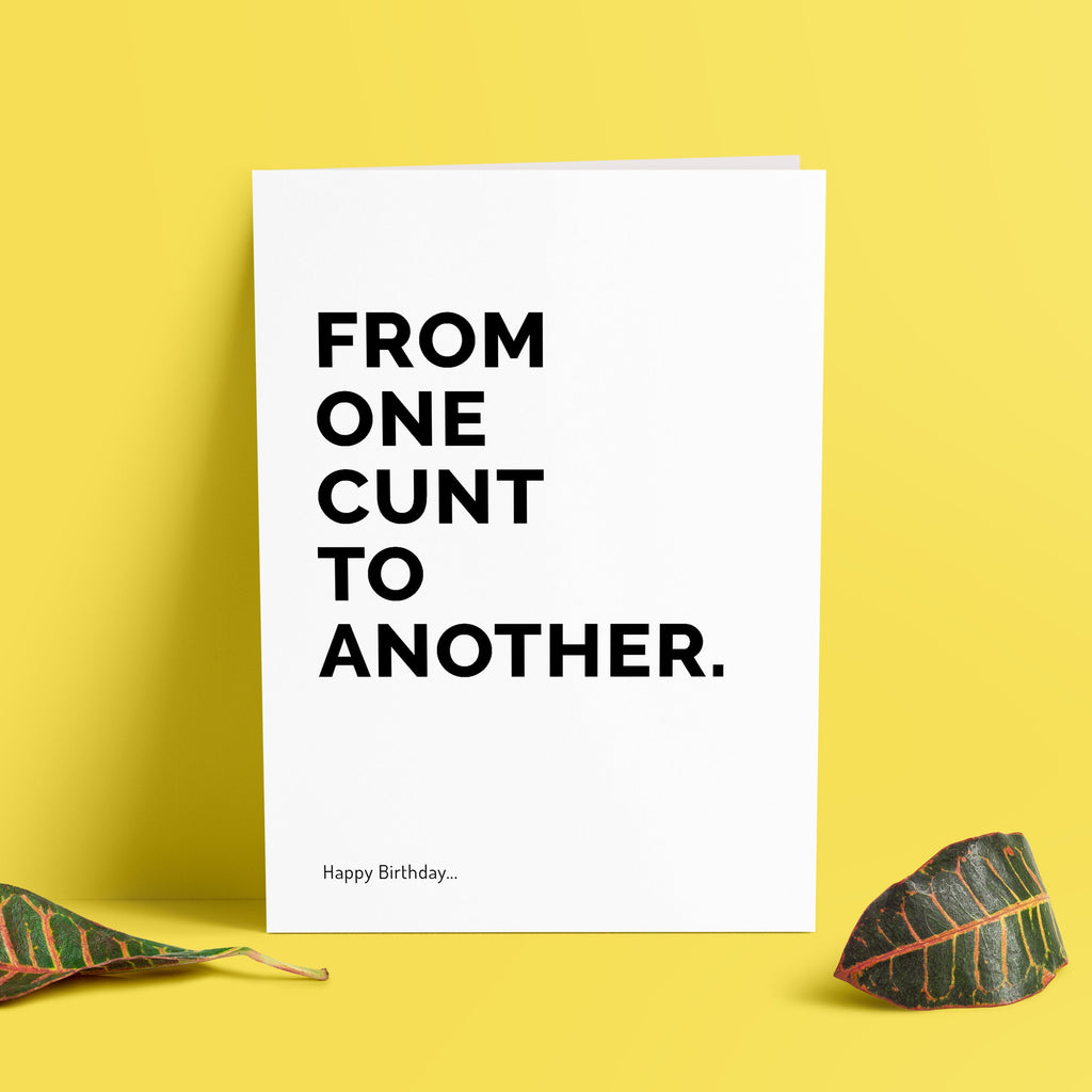 Insult Birthday Card - From One Cunt To Another Birthday card - Rude Birthday Card - Card For Friend Birthday - Birthday Gifts - TH-071 TeHe Gifts UK