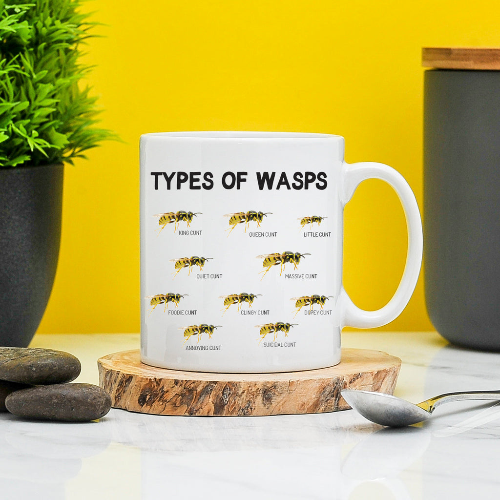 Types Of Wasps Mug | Cunt Gifts |  Profanity Gifts | Rude Mugs | Rude Presents | Office Mugs | Work Mug | Wasp Lover | Cunt Wasps TeHe Gifts UK