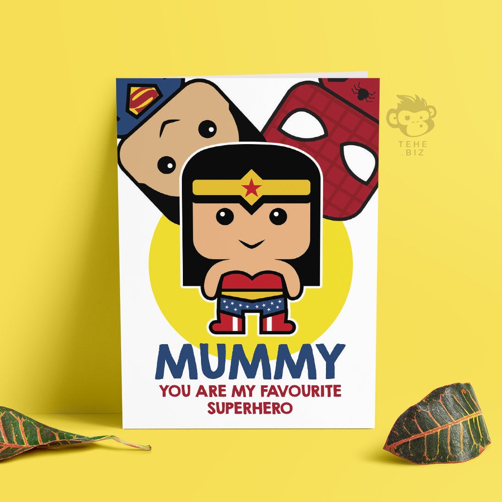 Mummy You Are My Favourite Superhero Card | Card For Mum | Mothers Day | Mum Birthday | Mummy Gifts | Mum Birthday Card | Superwoman TeHe Gifts UK