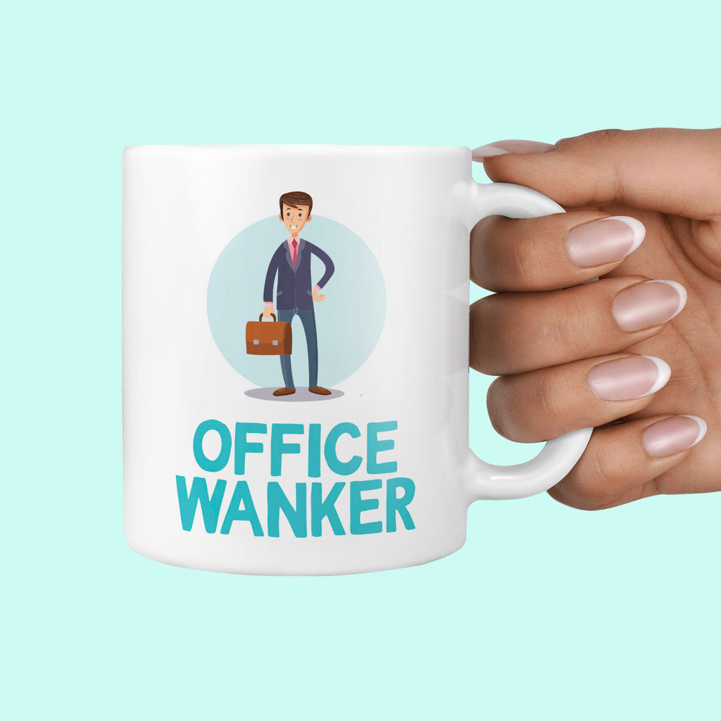 Office Wanker Gift Mug - Funny Gifts For Work Office Rude Secret Santa Birthday Suitcase Manager Boss Co Worker Mugs TeHe Gifts UK