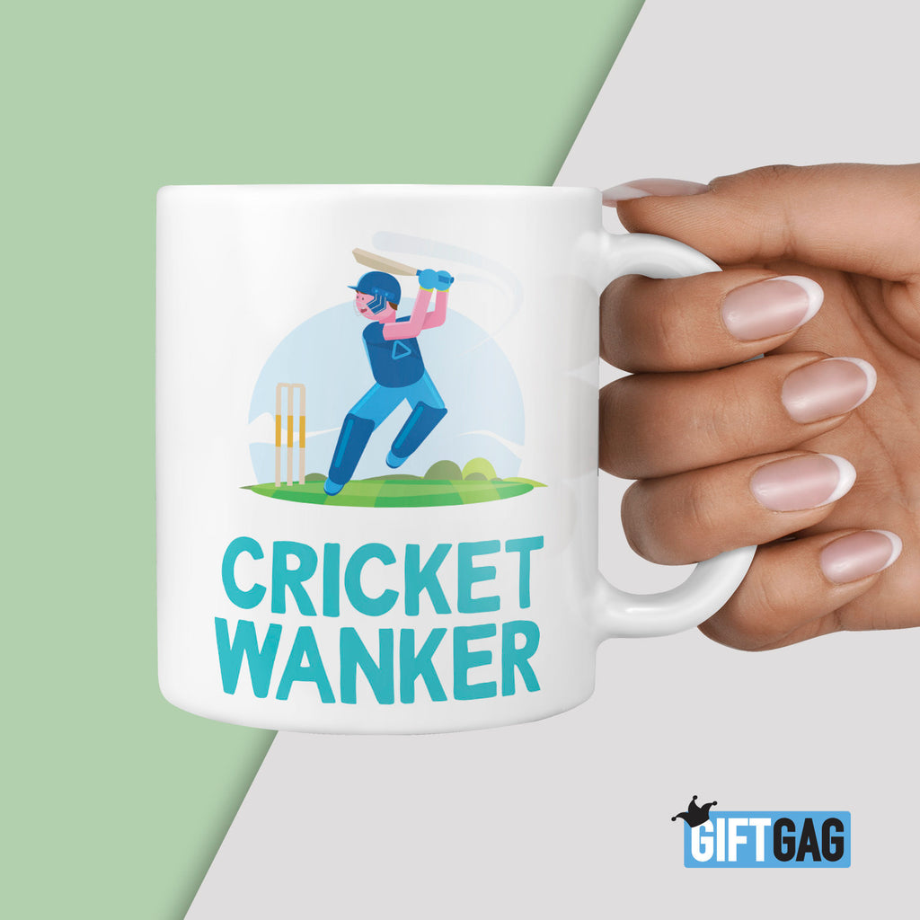 Cricket Wanker Gift Mug - Funny Cricket Gifts Team Bat TeHe Gifts UK
