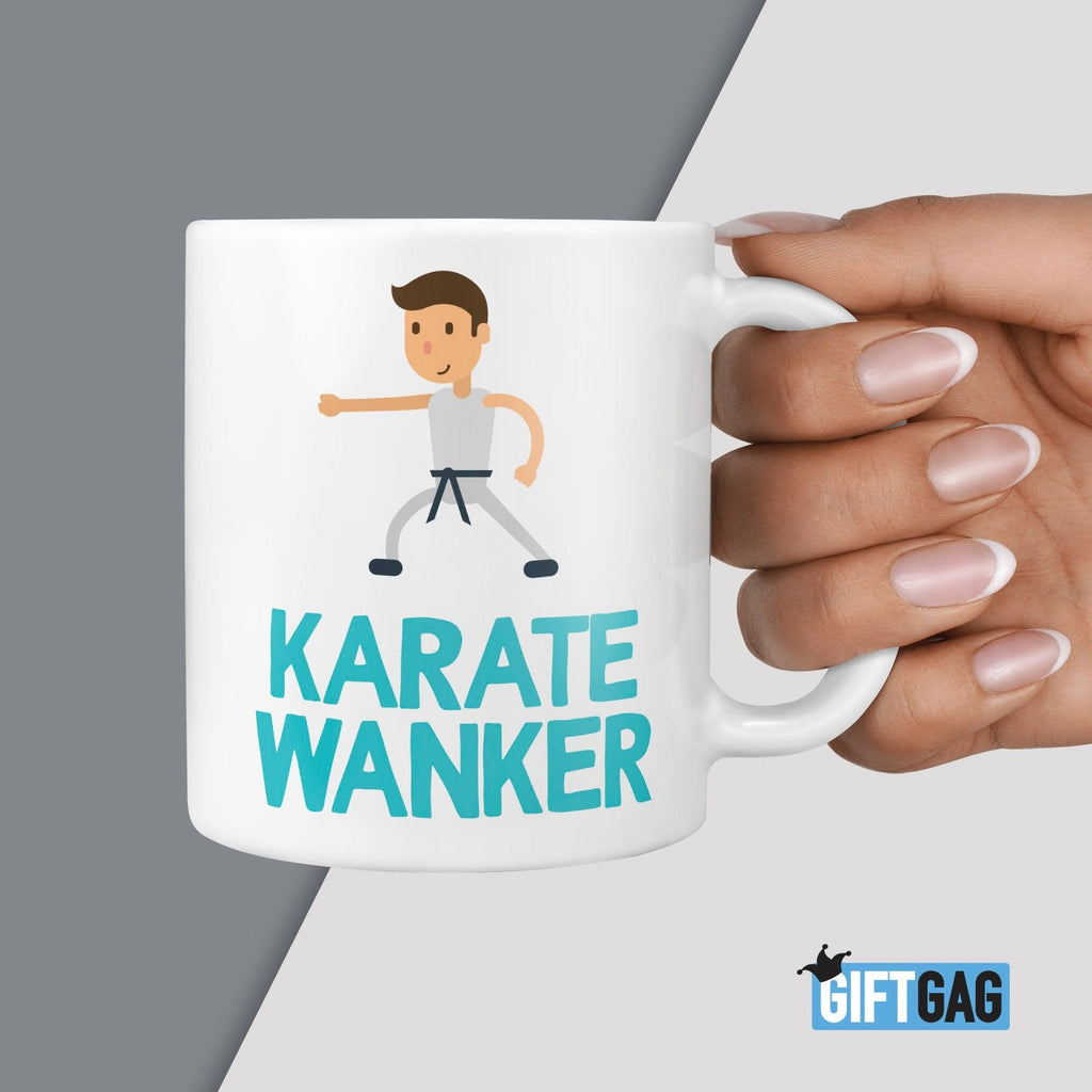 Karate Wanker Gift Mug - Martial Arts Funny Rude Christmas Birthday Present Hobbies Presents Sport Fitness Competitive Friend Karate Rude TeHe Gifts UK