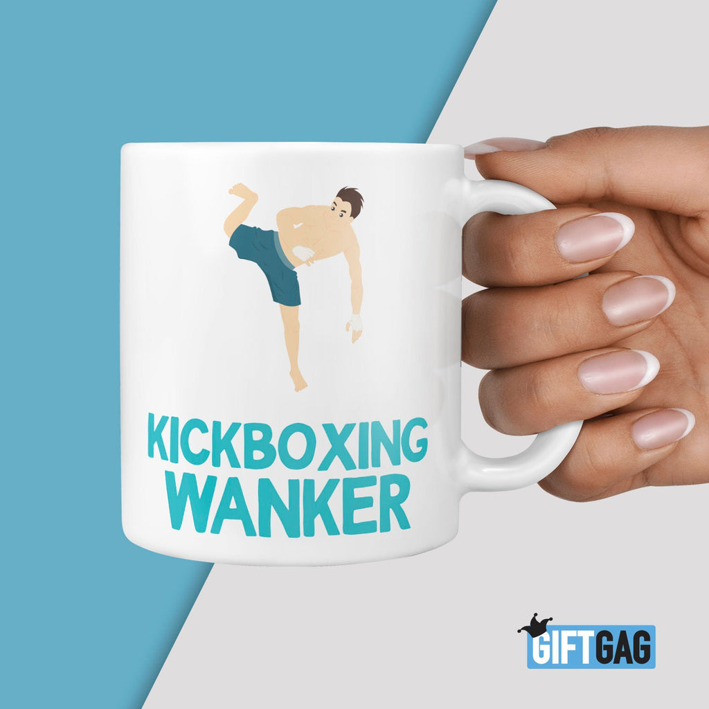 Kickboxing Wanker Gift Mug - Martial Arts Funny Rude Christmas Birthday Present Hobbies Presents Sport Fitness Competitive Friend Kickboxer TeHe Gifts UK