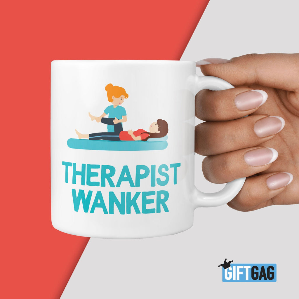 Therapist Wanker Gift Mug - Funny Gifts For Her New Job Present Humour Rude Presents Job Offers Work New Job Office Mugs Friends Therapy TeHe Gifts UK