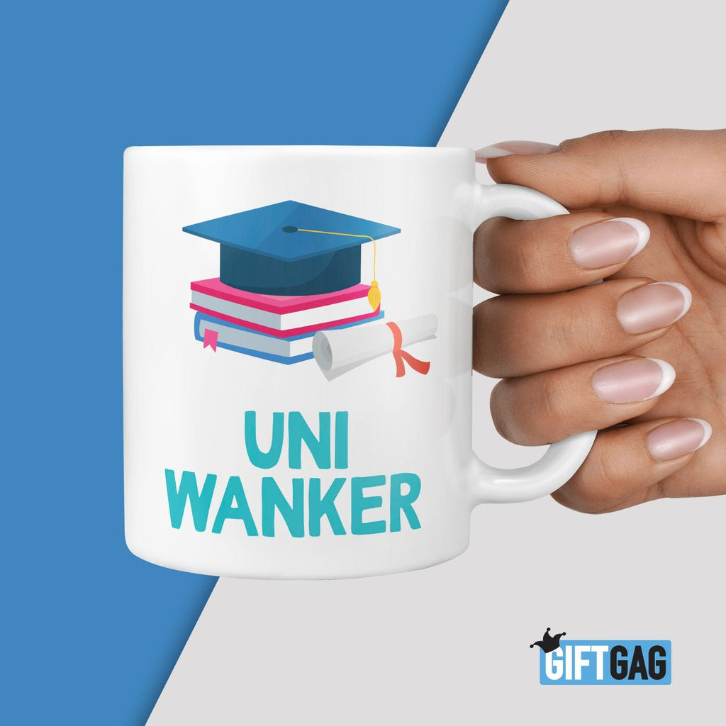 Uni Wanker Gift Mug - Funny Gifts For Students For Men Women Rude University Coffee Tea Graduation Present Mugs Well Done Present Accepted TeHe Gifts UK