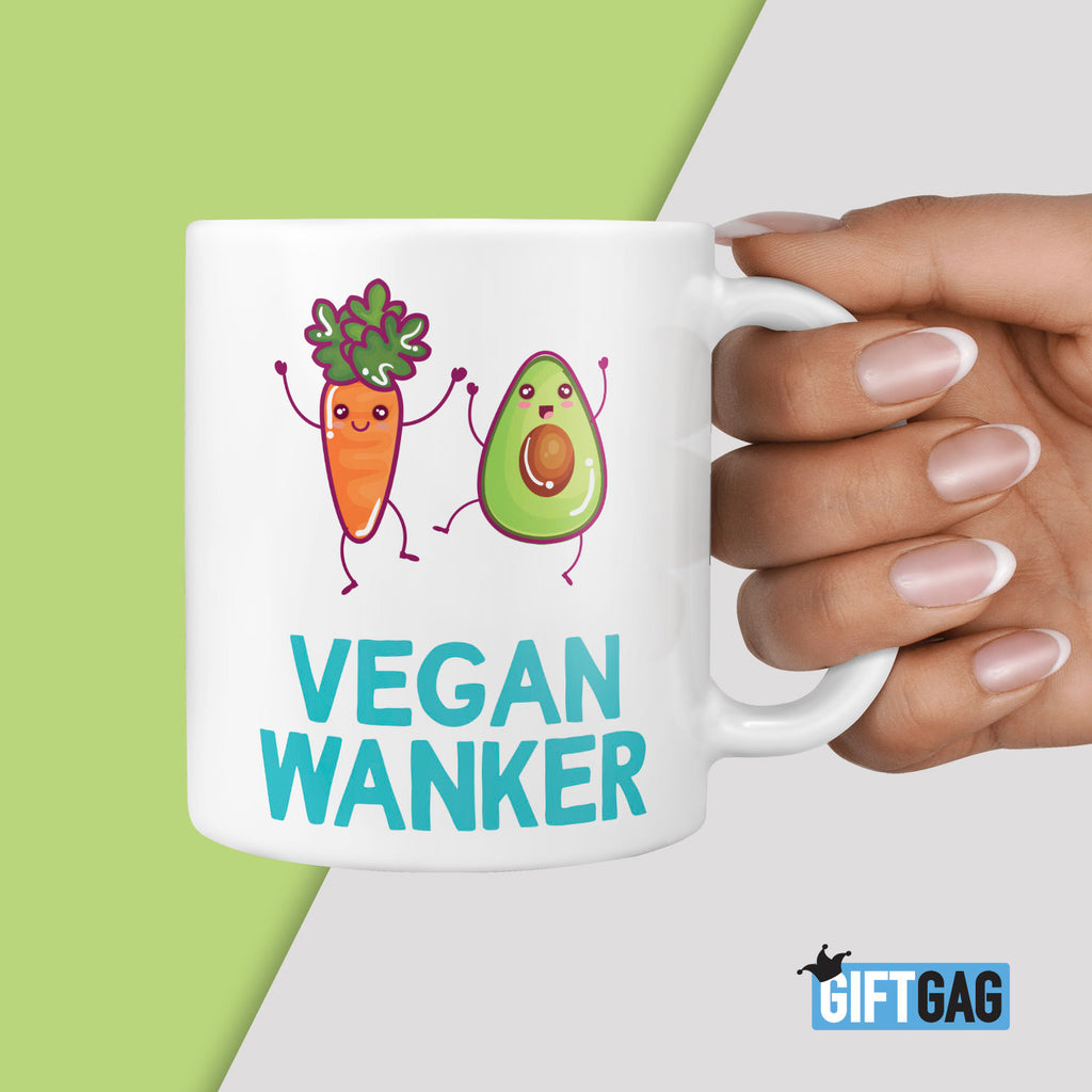Vegan Wanker Mug - Funny Vegan Gift Present For Vegans TeHe Gifts UK