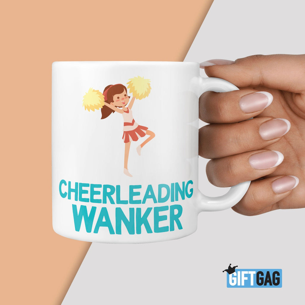 Cheerleading Wanker Gift Mug - Funny Gifts For Cheerleaders Women Humour Rude Christmas Birthday Present College Present for Cheerleader TeHe Gifts UK
