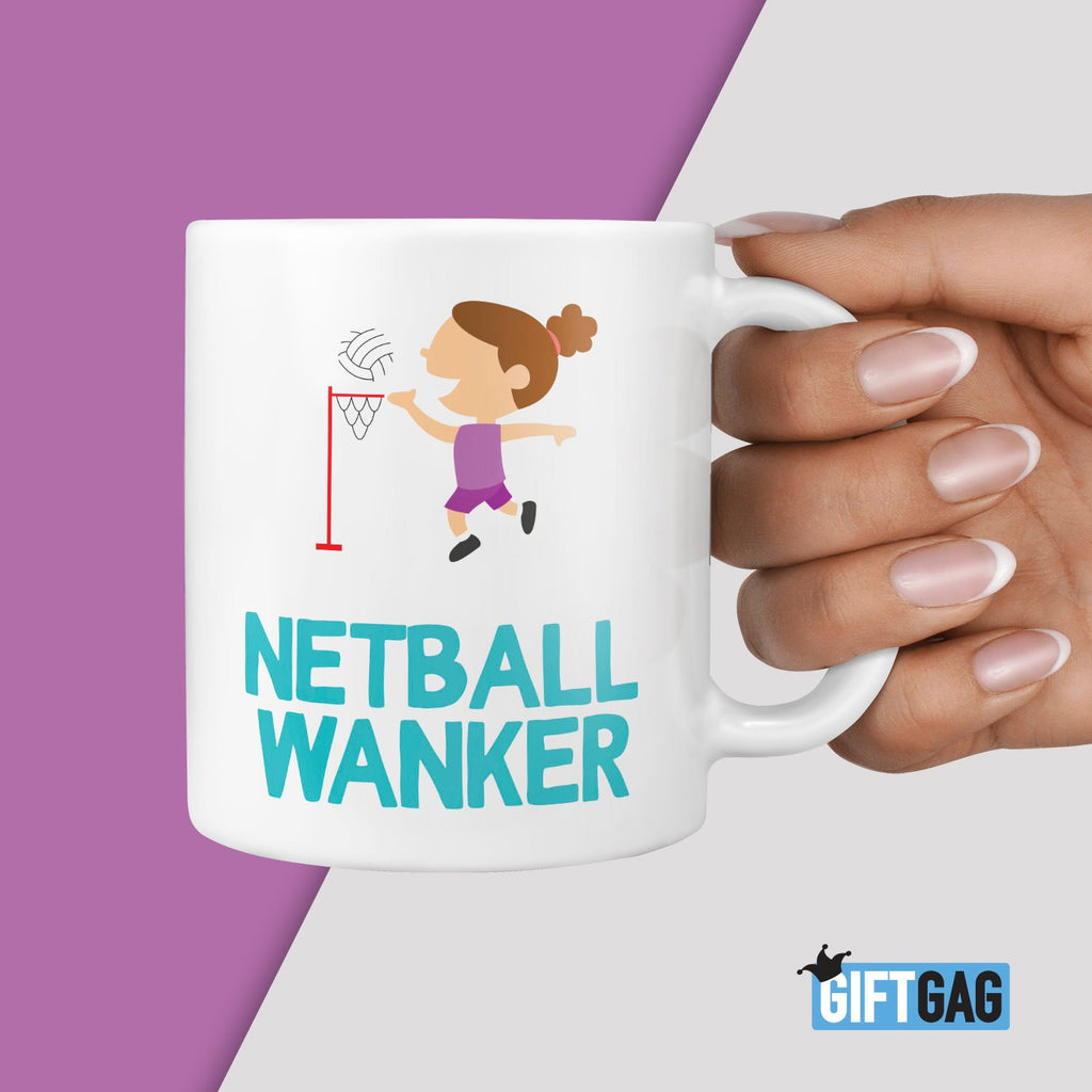 Netball Wanker Gift Mug - Funny Rude Christmas Birthday Present Hobbies Sport Fitness Competitive Friend Netball Coach Player Friends TeHe Gifts UK