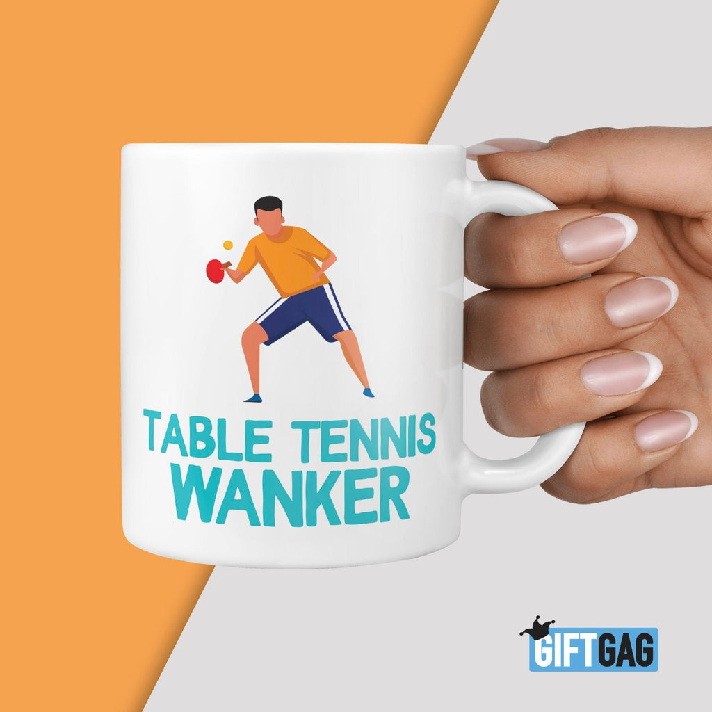 Table Tennis Wanker Gift Mug - Funny Gifts For Table Tennis Player Him Her Men Women Rude Racket Wimbledon Ball Profanity Mugs Hobbies TeHe Gifts UK