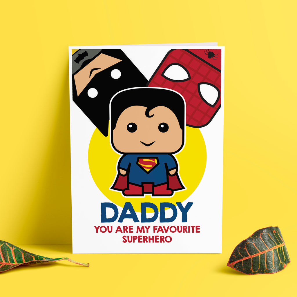Daddy You Are My Favourite Superhero Card | Dad Greeting Cards | Birthday Cards | Father's Day Card | Card For Dad | Dad Birthday Card TeHe Gifts UK