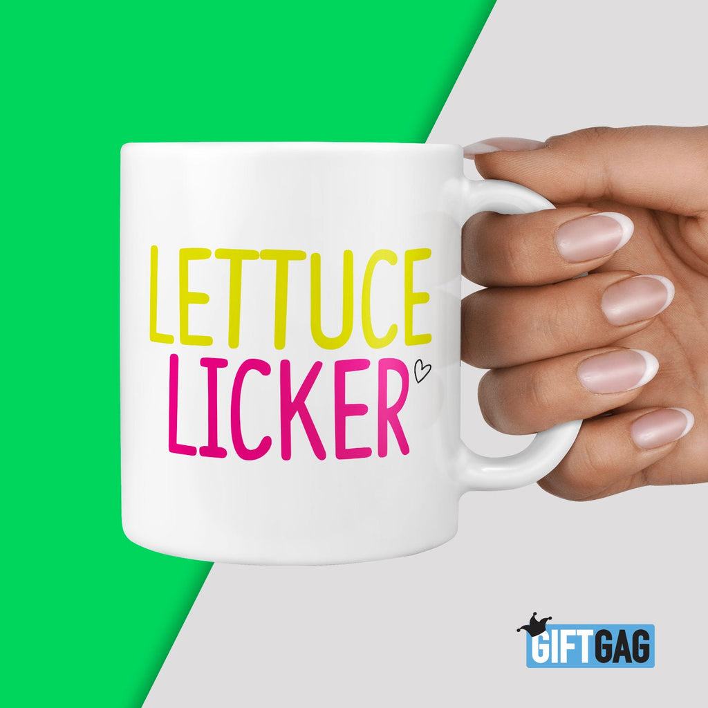 Funny Rude Adult Mug - Lettuce Licker Gift Mug LGBT Gifts, Lesbian Presents, Gay Birthday, Pride Mug, Rude Lesbian's Mugs, Funny Friend Mug TeHe Gifts UK