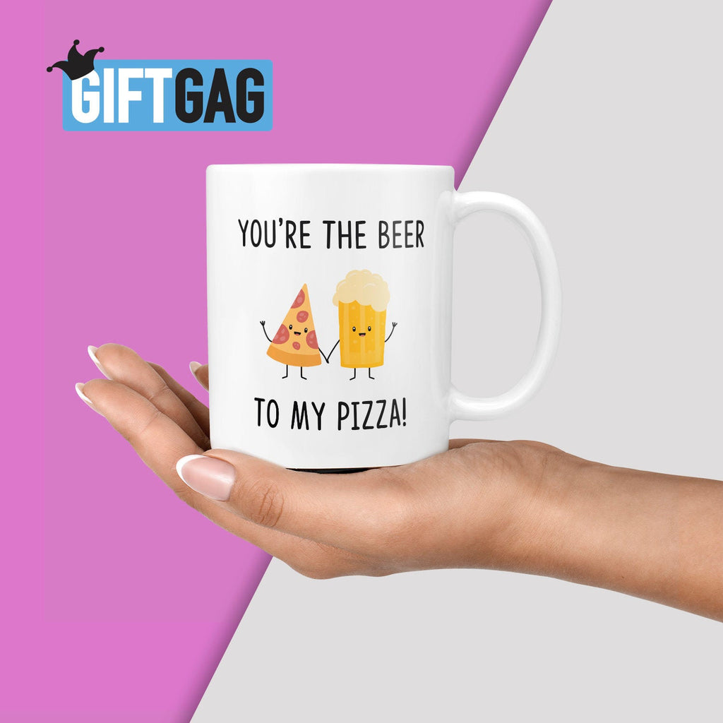 You're The Beer To My Pizza Mug - Funny Gifts For Him or Her on Valentine's Day Anniversary Cute Gift for Boyfriend Girlfriend Love Gifts TeHe Gifts UK