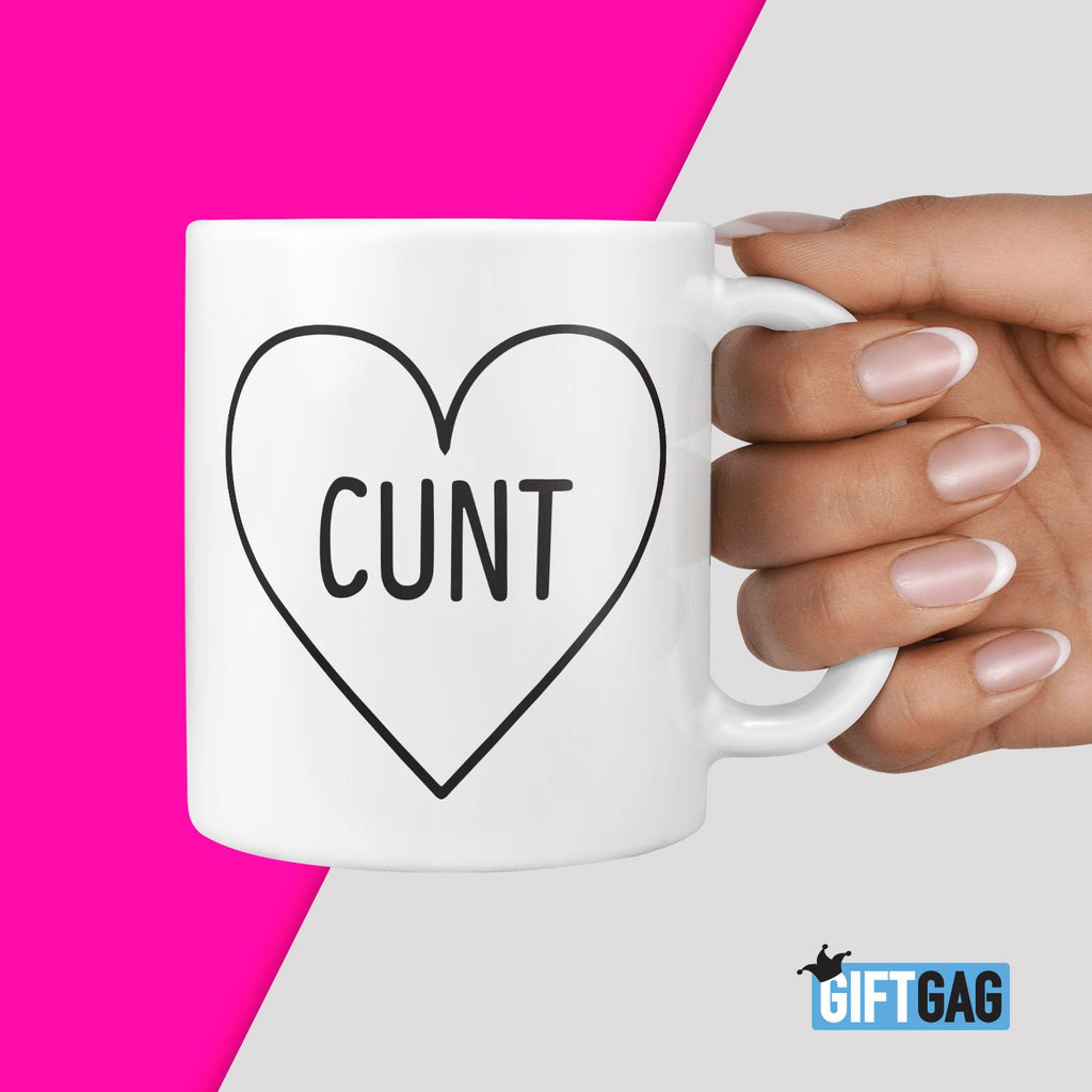Heart Cunt Gift Mug - Funny Rude Cunt Gifts Cunt Present Profanity Mature Joke Mugs Rude and Hilarious Gifts for Friends & Family, Boyfriend TeHe Gifts UK