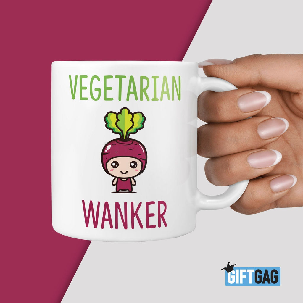 Vegetarian Wanker Gift Mug - Funny Gifts For Vegans Present Friend Birthday Humour Rude Xmas Vegetarian Vegans Avocados Healthy Fitness TeHe Gifts UK