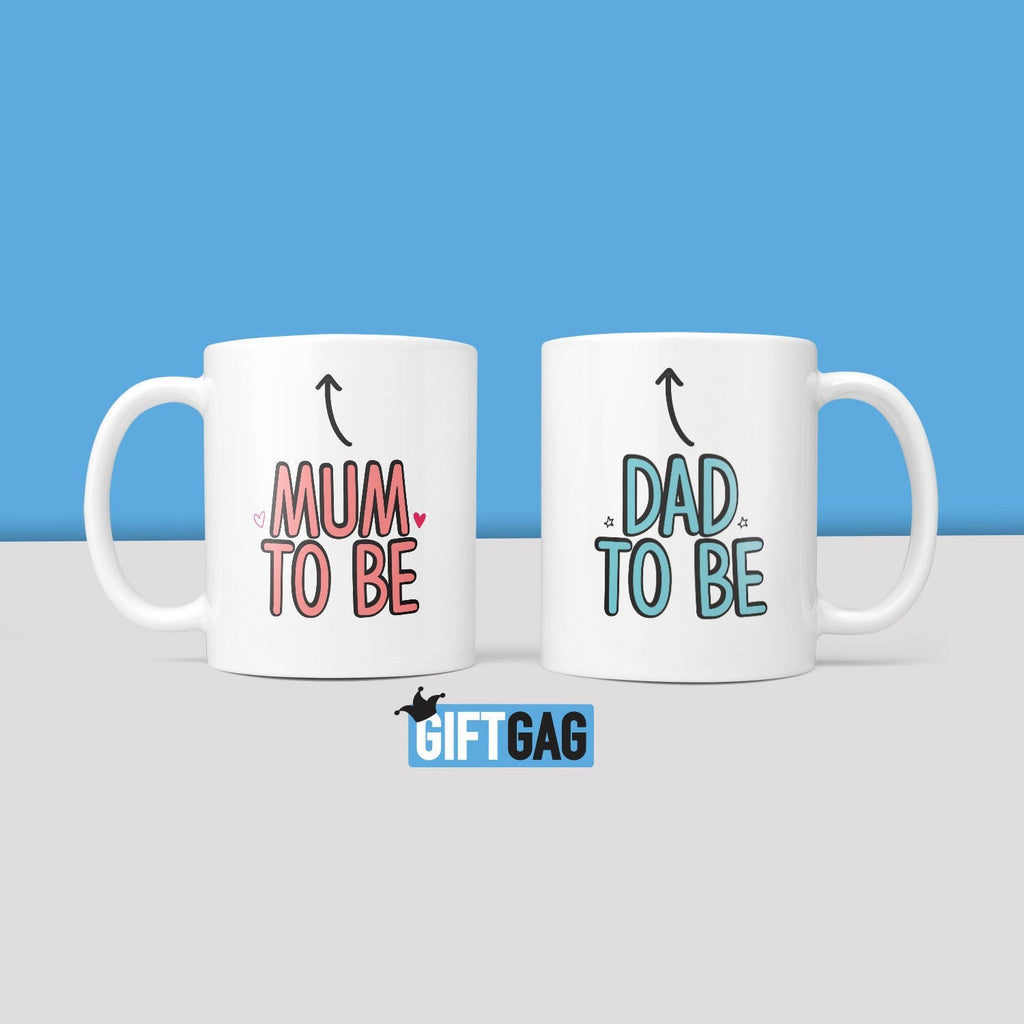 Mum to Be and Dad to Be Gift Mug Set - Gifts For New Parents, Baby Due Gifts for Mummy & Daddy, Baby on Way Presents, Gifts, Mugs, Cute TeHe Gifts UK