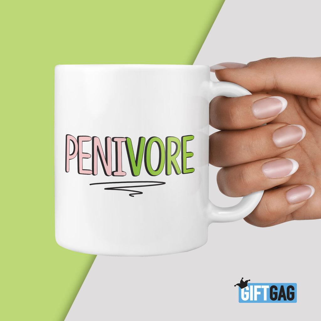 Penivore Gift Mug - Funny Friend Birthday Present Gifts Penis Dick Knob Work Colleague Gifts Secret Santa Funny and Rude Willy, Office Mugs TeHe Gifts UK