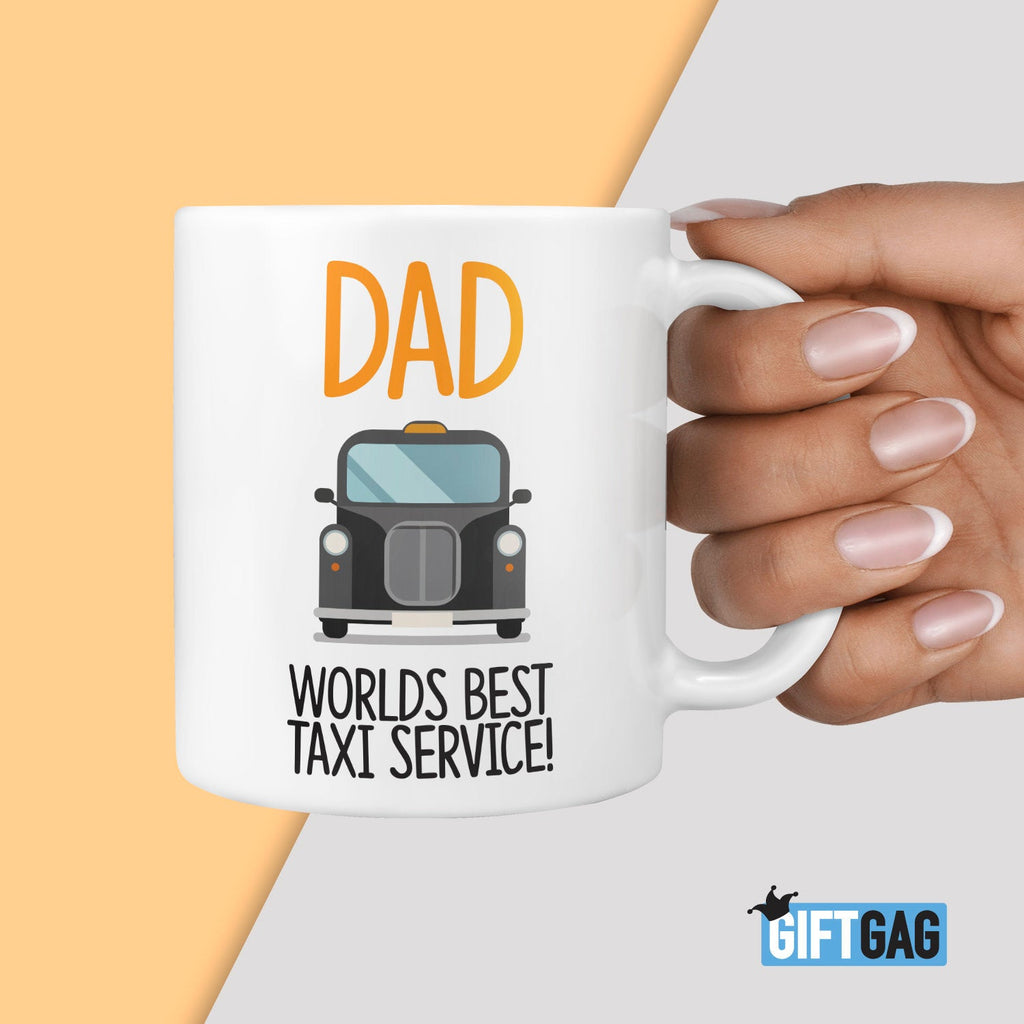 Dad, World's Best Taxi Service Gift Mug - Father's Day Gift Funny, Father Presents, Husband, Boyfriend, Fun Gift for Daddy, Taxi Present TeHe Gifts UK