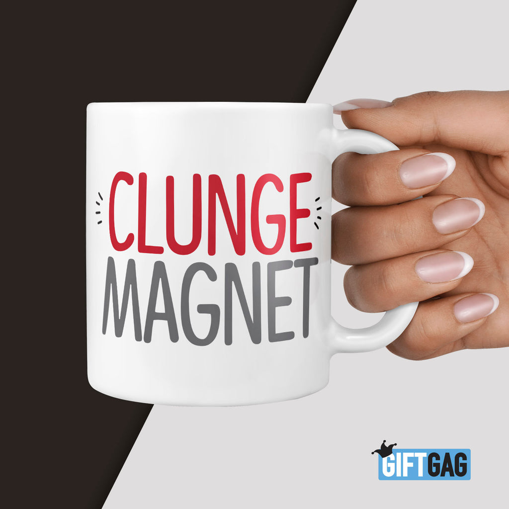 Clunge Magnet Gift Mug - Funny Rude Hilarious Gifts for Girlfriend Friend Vagina Mug Friends Birthday Secret Santa Profanity, Player Man Mug TeHe Gifts UK