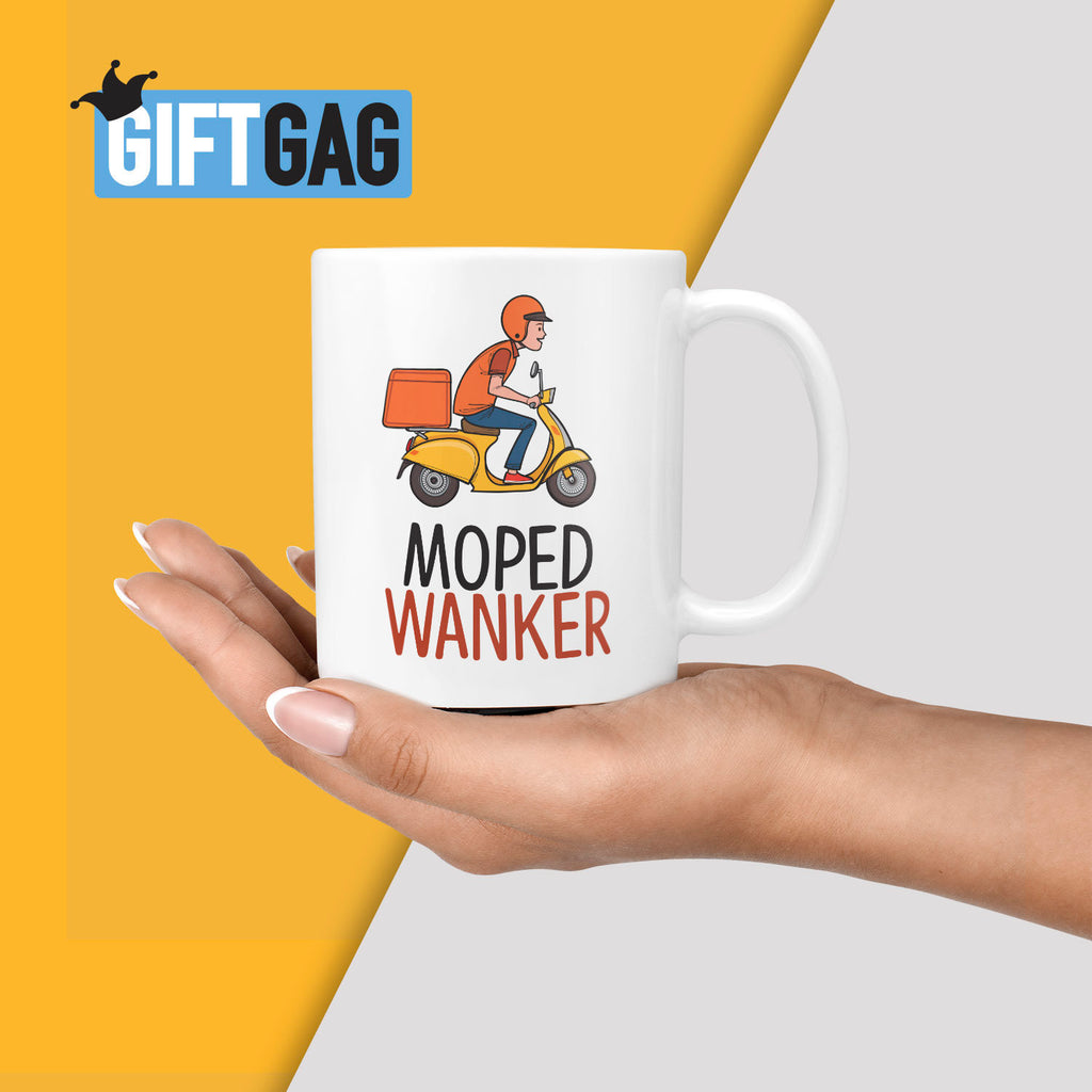 Moped Wanker Gift Mug - Funny Gifts For Biker Mo-Ped Dad Humour Rude Christmas Birthday Present Bicycle Rider Sports Lover, Delivery Driver TeHe Gifts UK