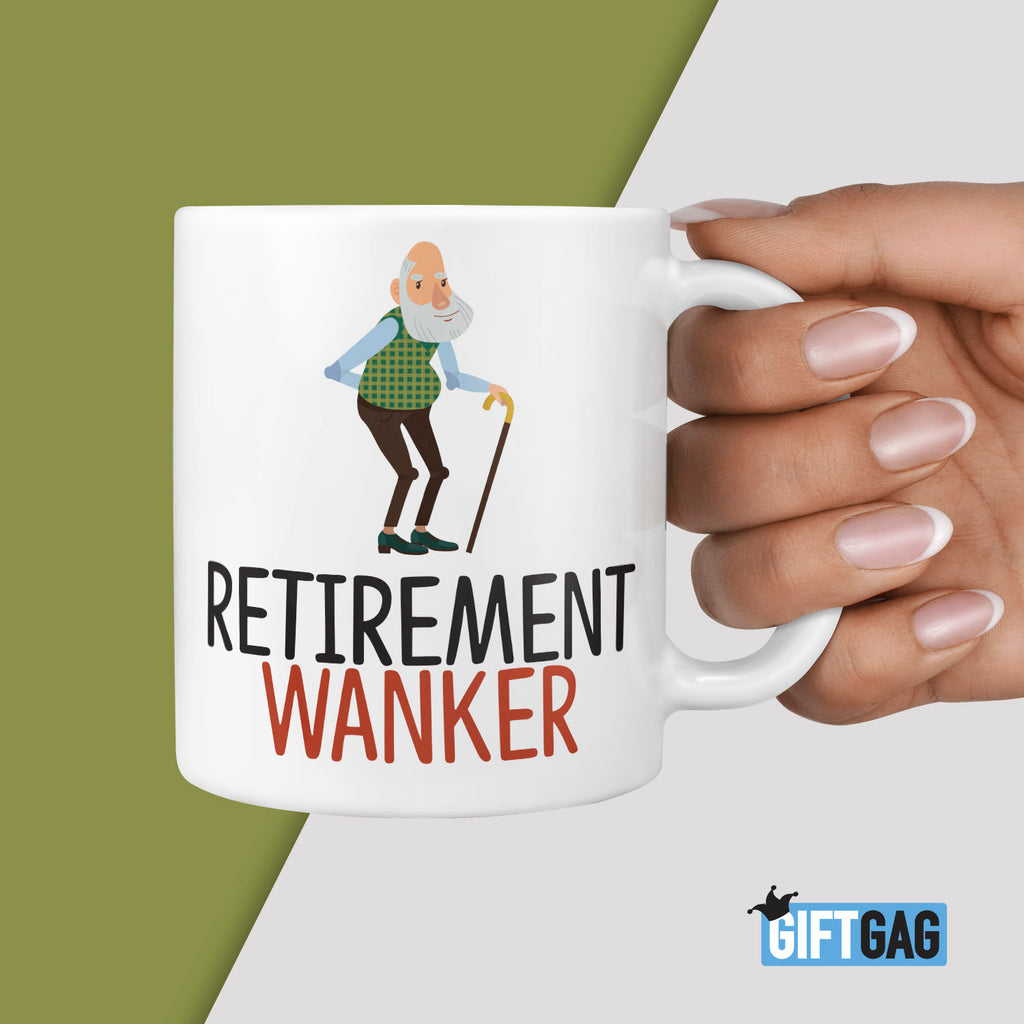 Retirement Wanker Mug - Funny Retire Gifts, Rude Office Presents, Husband, Boyfriend, Retired Present, Humour, Office Mug, Retail Gifts, Job TeHe Gifts UK