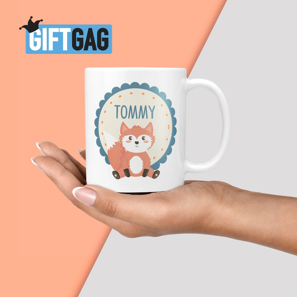 Custom Name, Cute Fox Gift Mug - Present for Kids, Personalised Birthday Mugs, Funny Cute Presents for Her, Secret Santa, Children's Gifts TeHe Gifts UK