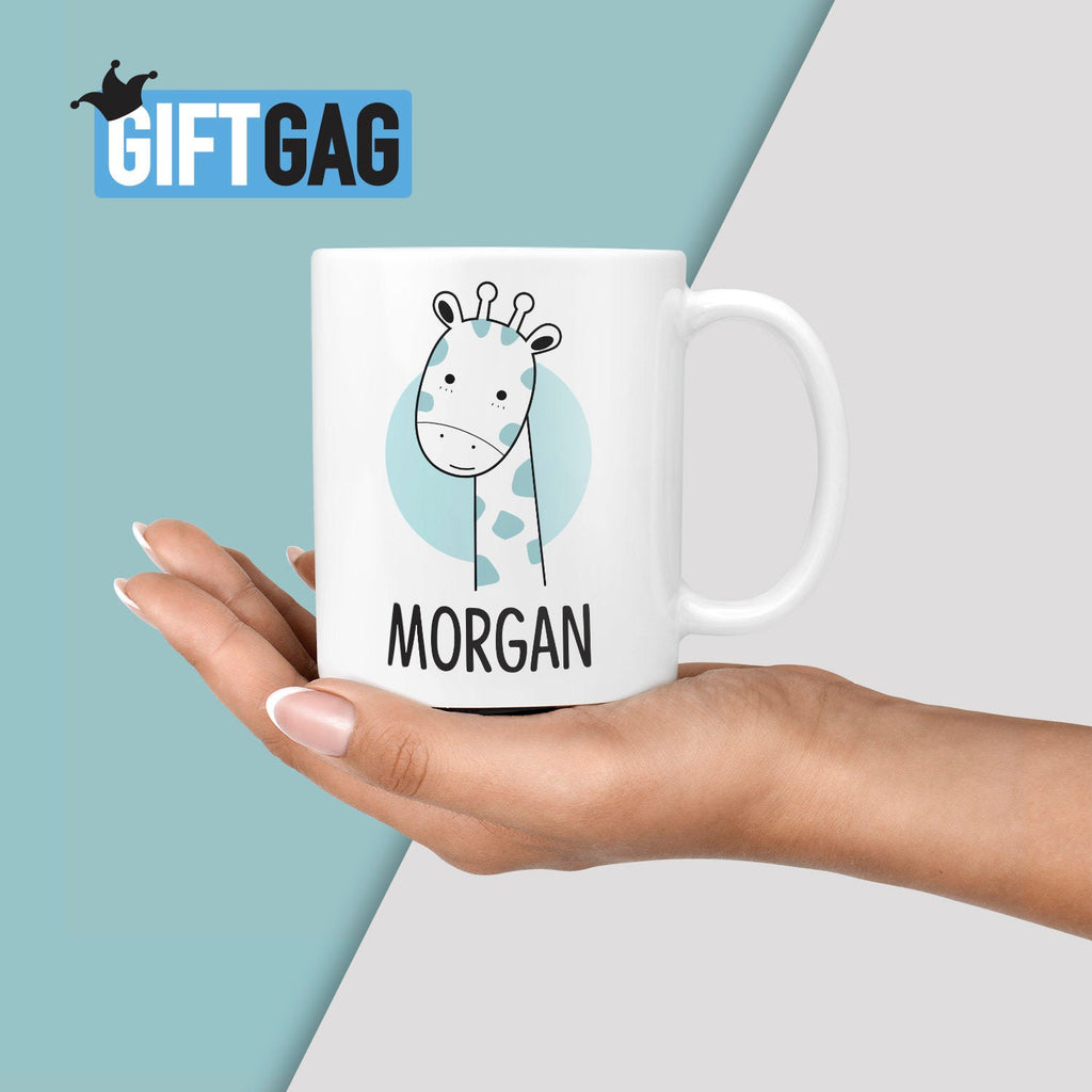 Custom Name, Girls Giraffe Gift Mug - Present for Giraffe Lovers, Personalised Birthday Mugs, Animal Presents for Her, Kids Mugs, Girl TeHe Gifts UK