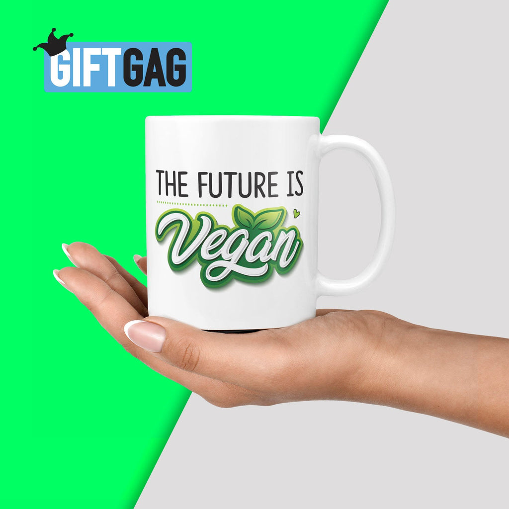 The Future is Vegan Gift Mug - Funny Gifts For Vegans Present Friend Birthday Humour Rude Xmas Vegetarian Vegans Avocados Healthy Fitness TeHe Gifts UK