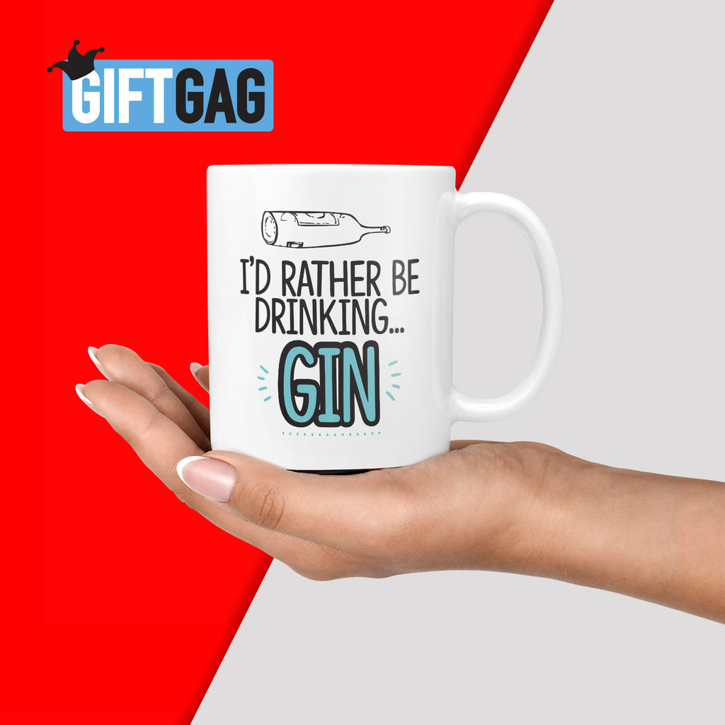 I'd Rather Be Drinking Gin Gift Mug - Funny Present Profanity Mature Joke Mugs Rude & Hilarious Gifts for Friends Gifts Rude Gin Love TeHe Gifts UK