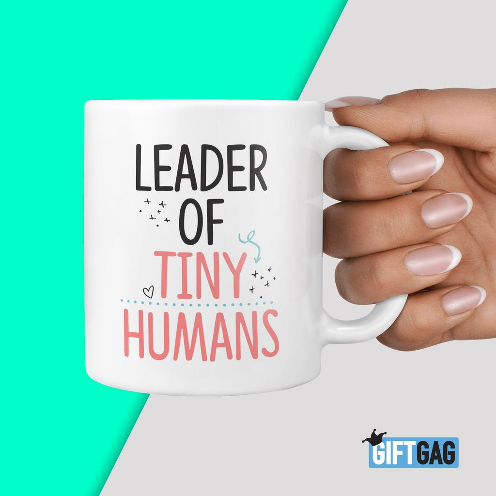 Leader of Tiny Humans Gift Mug - Mum, Mummy, Wife, Girlfriend, Ceramic Coffee Tea Present Mummy, Parent Gifts, Birthday, Christmas, Mother TeHe Gifts UK