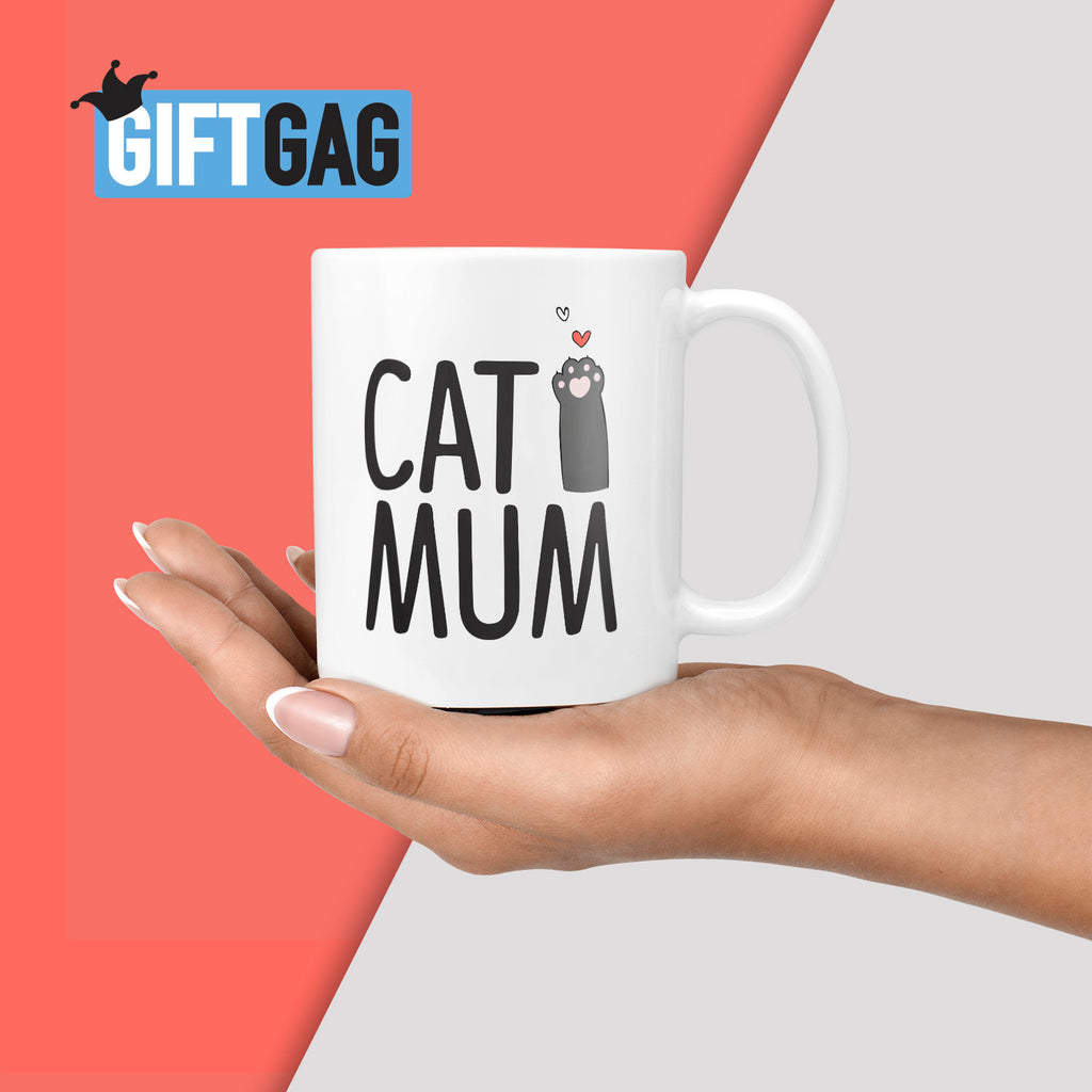 Cat Mum Gift Mug - Funny Mum Gifts Cat Lover Girlfriend Present Mother's Day, Mums Birthday, Cat Mom, Gifts for Her, Funny, Wife Birthday TeHe Gifts UK