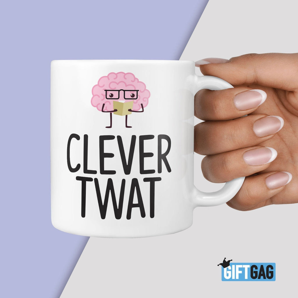 Clever Twat Gift Mug - Funny Gifts For Students For Men, Women, Rude University, Coffee, Tea, Graduation Present, Mugs, Well Done Present TeHe Gifts UK