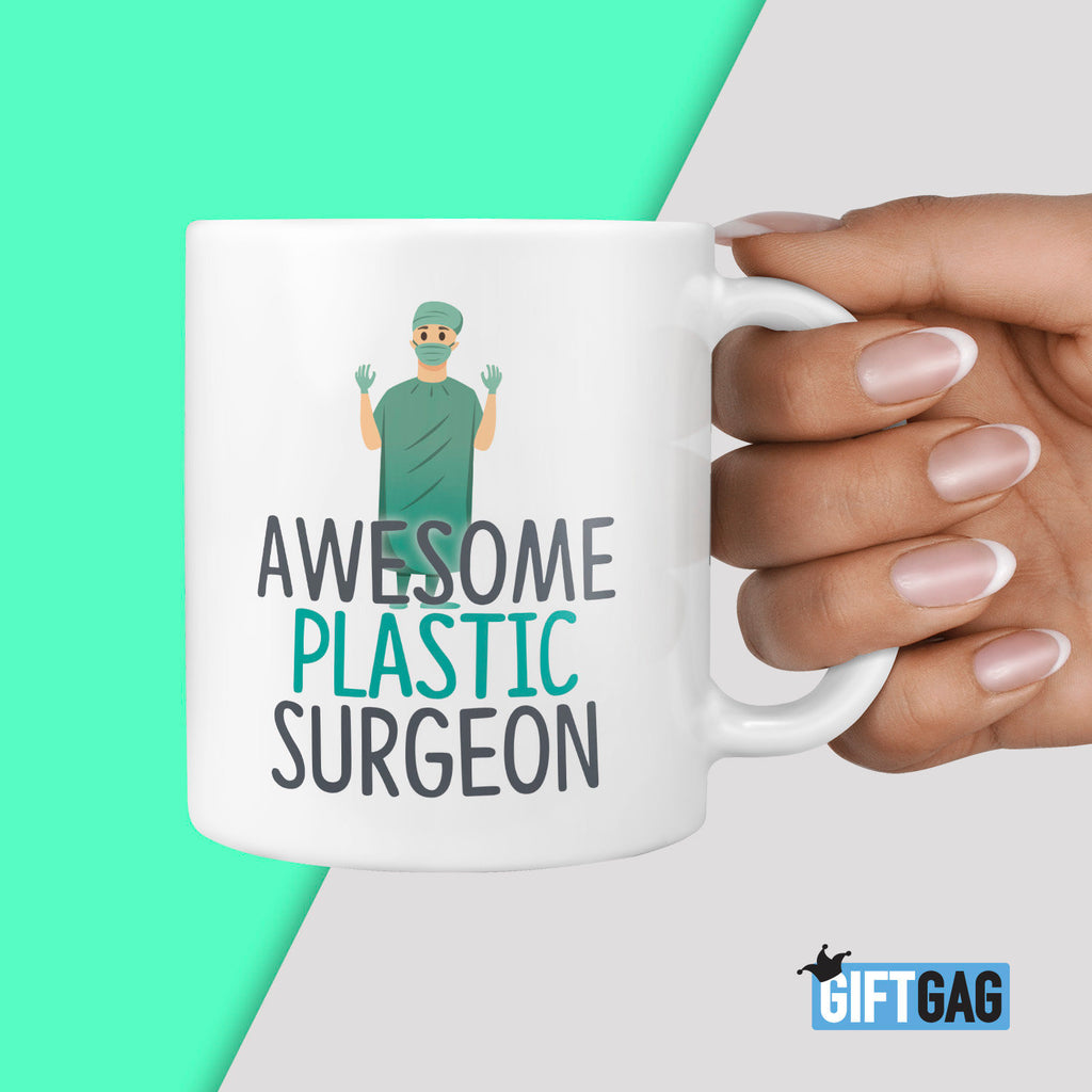 Awesome Plastic Surgeon Mug - Thank you Gifts For Surgeons, Presents for Him, Men, New Job, Birthday Presents, Leaving Gift, Awesome Gifts TeHe Gifts UK