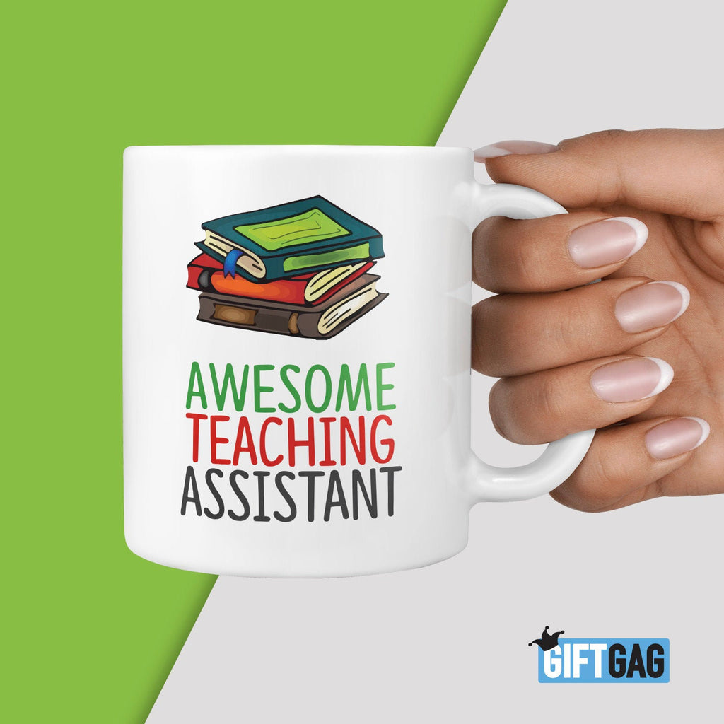 Awesome Teaching Assistant Mug - Thank you Gifts For Teachers, Presents, New Job, Leaving Gift, Awesome, Thank you, School Leavers Gifts TeHe Gifts UK