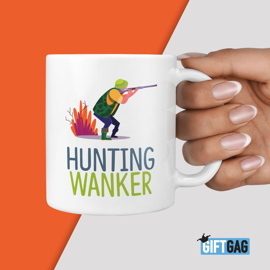 Hunting Wanker Gift Mug - Funny Gifts For Him Rude Christmas Birthday Present Hobbies Hunter Outdoors Adventure Shooting, Wanker Gifts TeHe Gifts UK