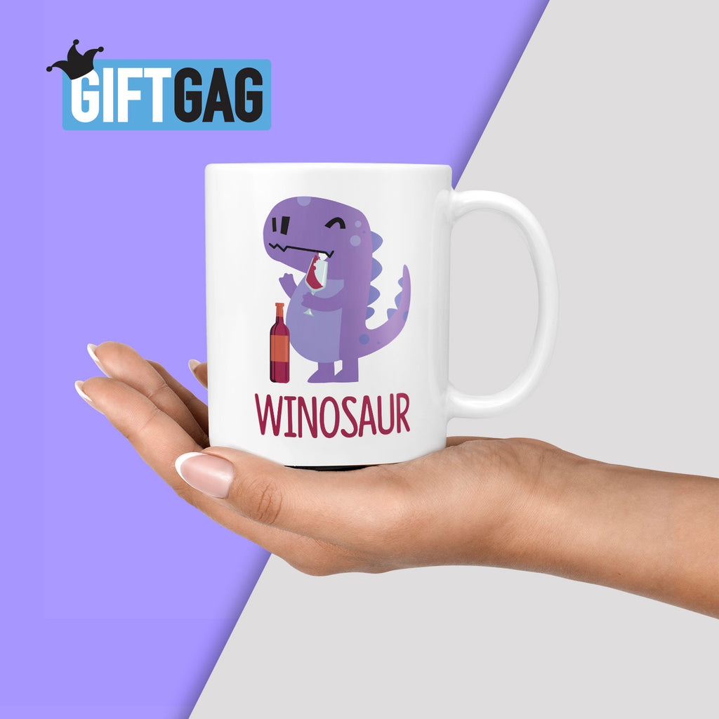 Winosaur Gift Mug - Funny Present Profanity Mature Joke Mugs Rude & Hilarious Gifts for Friends Gifts Rude Wines, Office Mug, Mother's Day TeHe Gifts UK