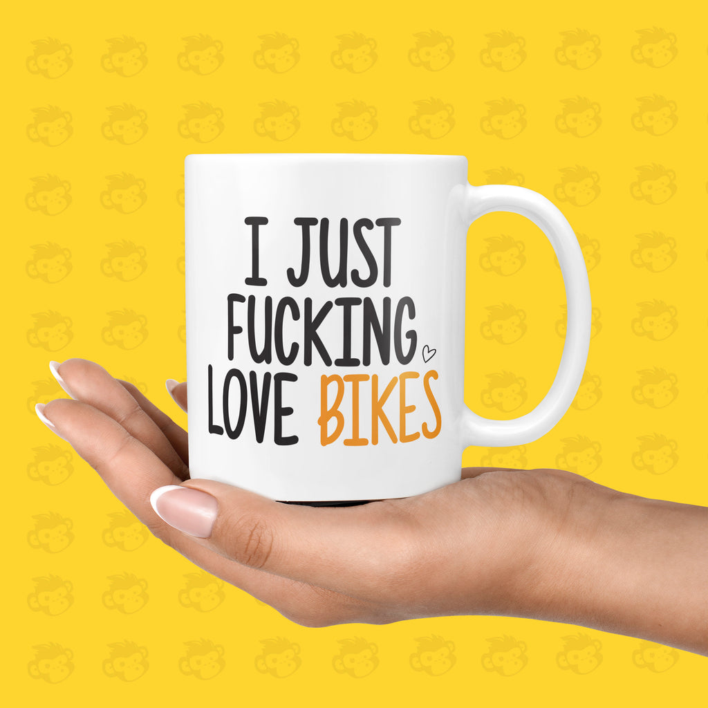 I Just Fucking Love Bikes Gift Mug - Funny & Rude Presents for Cyclists, Birthday Gifts, Hobbies, Cycling Husband | TH-LOVE-BIKES TeHe Gifts UK