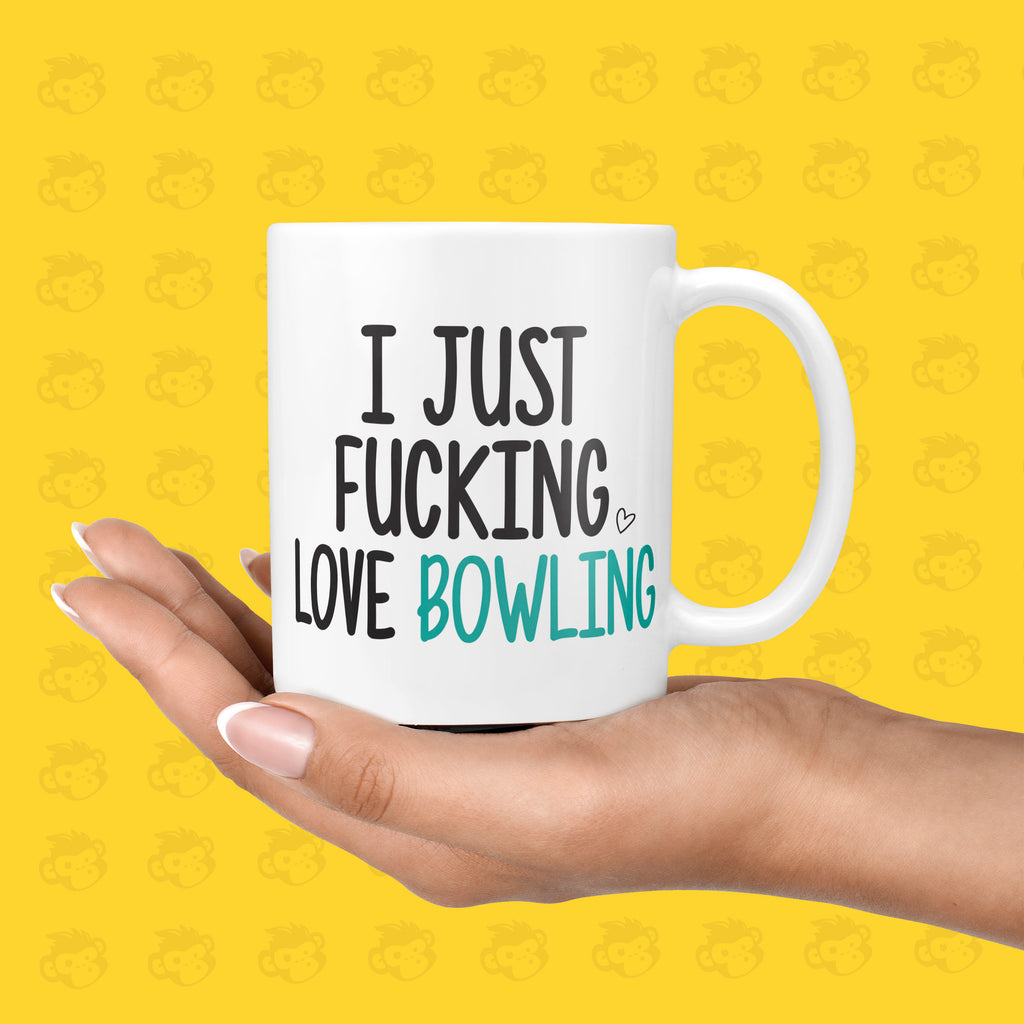 I Just Fucking Love Bowling Gift Mug - Funny & Rude Presents for Bowlers, Birthday Gifts, Hobbies, Ten Pin, Husband | TH-LOVE-BOWL TeHe Gifts UK