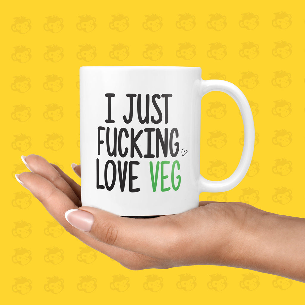 I Just Fucking Veg Food Gift Mug - Funny & Rude Presents for Vegan's, Birthday Gifts, Vegetarian Gift Ideas | TH-LOVE-VEG TeHe Gifts UK