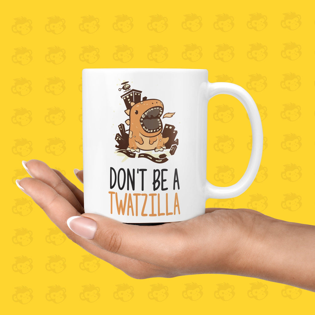 Don't be a Twatzilla Mug | Profanity Gift | Rude Mug | Rude Present | Office Mug | Gift For Twat | Dinosaur Twat | Gift For Twats | Dinosaur TeHe Gifts UK