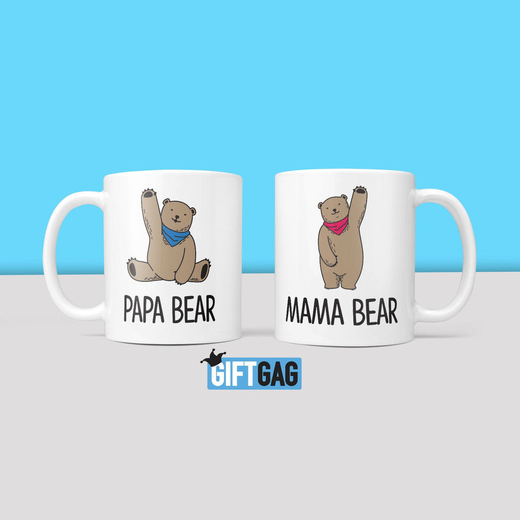 Mama, Papa Bear Gift Mug Set - Gifts For New Parents, Baby Due Gifts for Mummy & Daddy, Baby on Way Presents, Gifts, Mugs, Cute, Mum and Dad TeHe Gifts UK