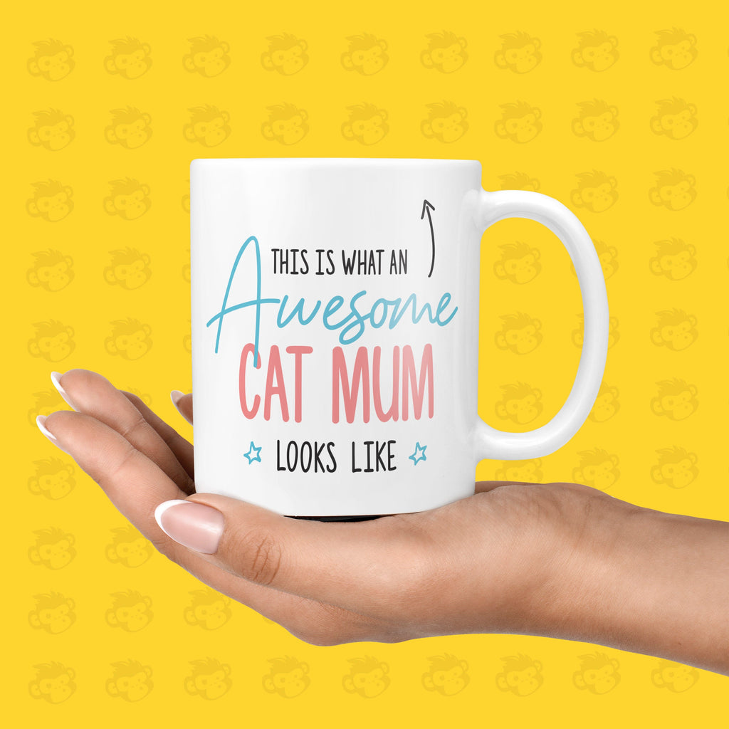 Funny & Awesome Birthday Gift Mug for Cat Mum | Mother's Day Mugs from the Cat, Mum Present, Birthday Gifts for Her - TH-AWE-LOOK-Catmum TeHe Gifts UK