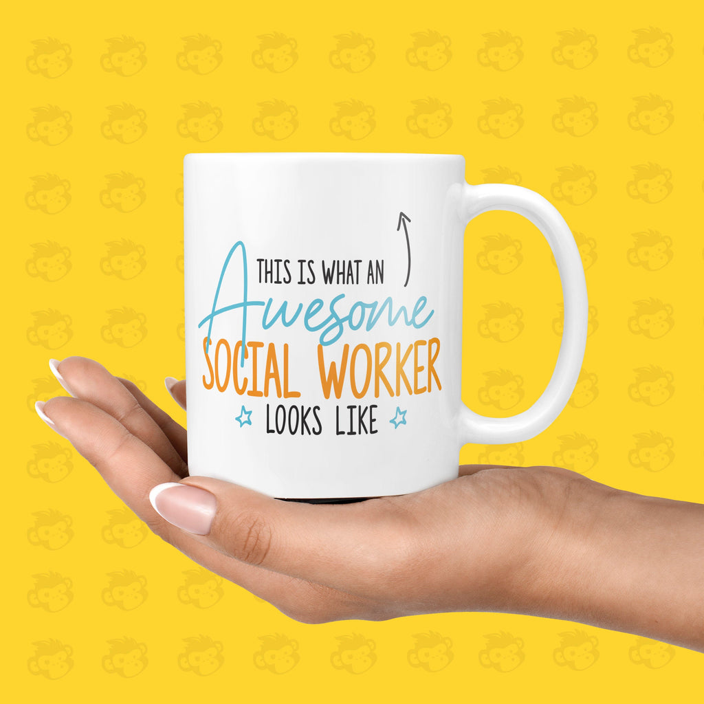 Funny & Awesome Thank You Gift Mug for Social Worker's | New Job, Social Worker Mugs, Care Staff Present, Birthday - TH-AWE-LOOK-Socialwork TeHe Gifts UK