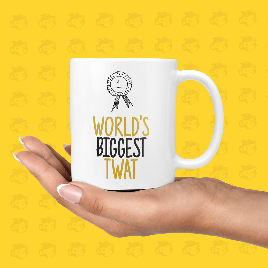 Funny & Rude Birthday Gift Mug, World's Biggest Twat | Presents for Twat's, Profanity, Office Mugs, Secret Santa - TH-BIGGEST-TWT TeHe Gifts UK