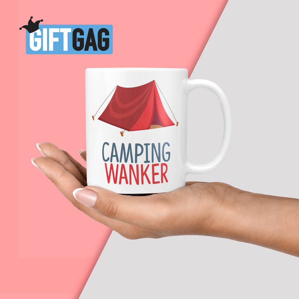 Camping Wanker Gift Mug - Funny Gifts For Him or Her Friend Birthday Humour Rude Christmas Birthday Vacation Holiday Gift Wankers Camper TeHe Gifts UK