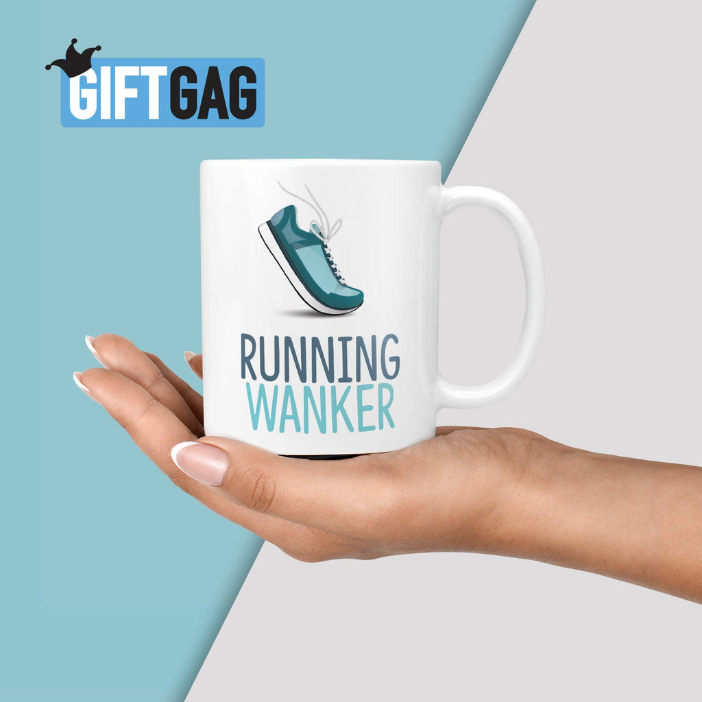 Running Wanker Gift Mug - Funny Gifts For Runner Men Rude Gym Running Training Office Birthday Exercise Profanity Mugs, Joggers, Fitness TeHe Gifts UK