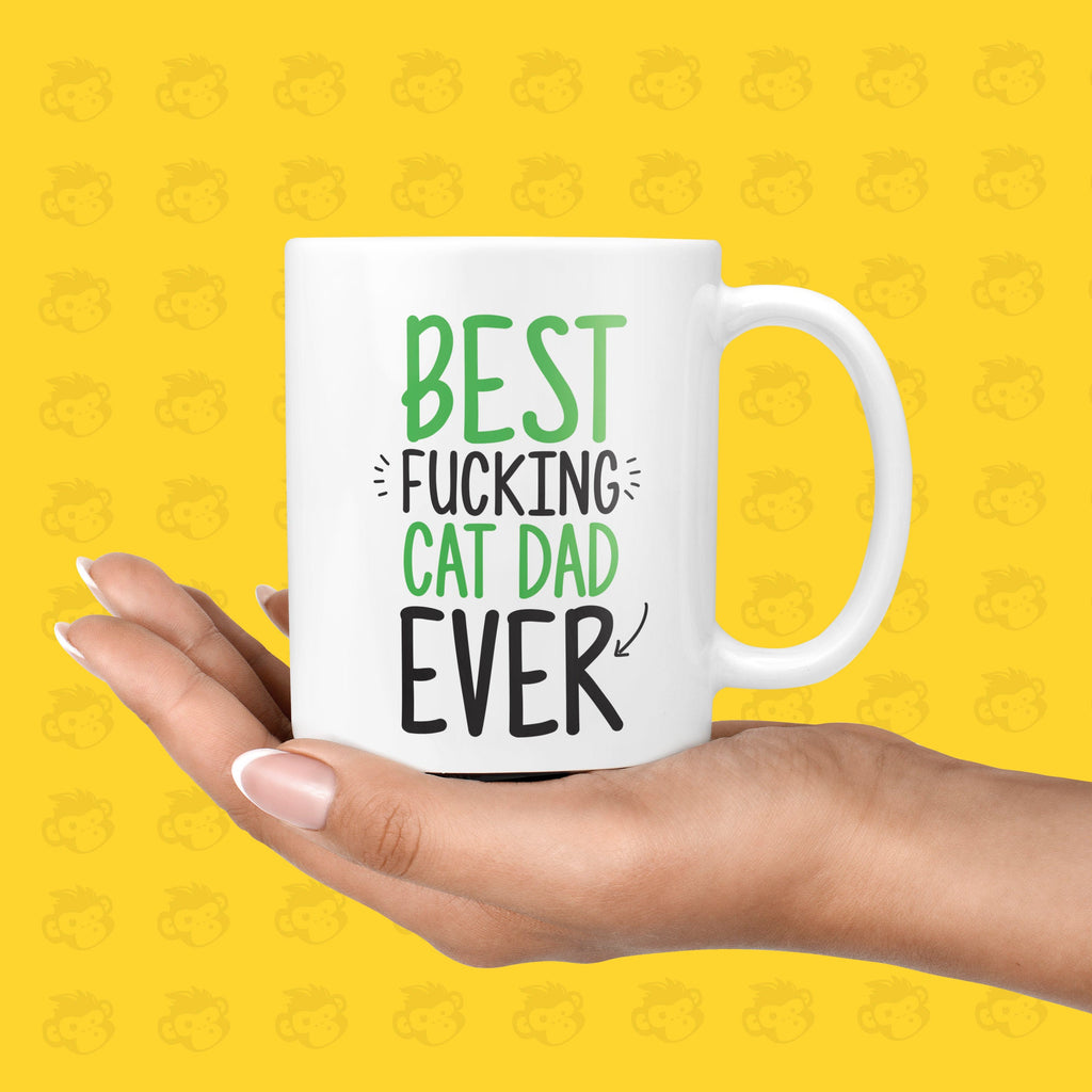 Best Fucking Cat Dad Ever Gift Mug - Funny & Rude Presents for Dads, Fathers Day, Loves Cats | TH-BEST-CATDAD TeHe Gifts UK